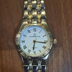 Liz Claiborne Two-Tone Silver and Gold Bracelet Watch